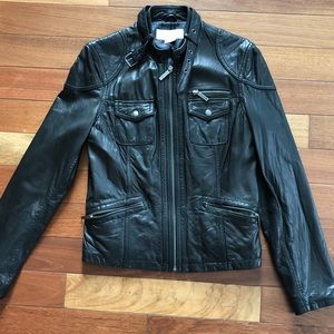 Michael Kors leather motorcycle jacket